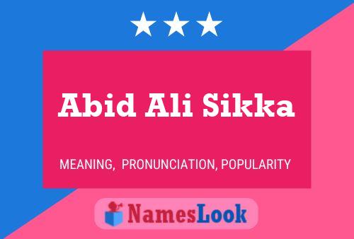 ملصق اسم Abid Ali Sikka