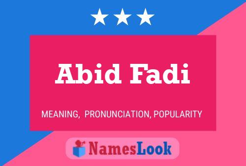 ملصق اسم Abid Fadi