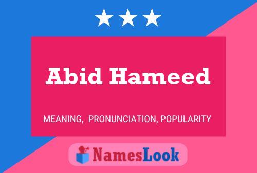 ملصق اسم Abid Hameed