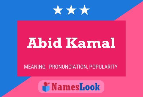 ملصق اسم Abid Kamal