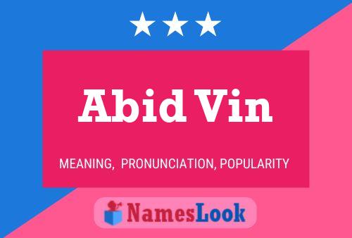 ملصق اسم Abid Vin