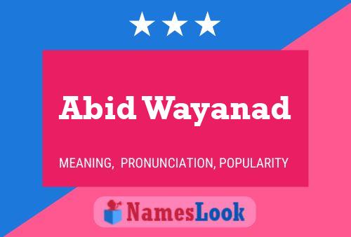 ملصق اسم Abid Wayanad