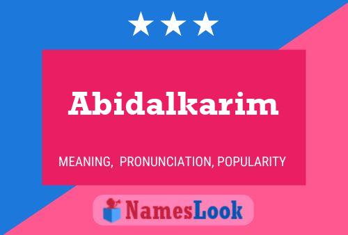 ملصق اسم Abidalkarim