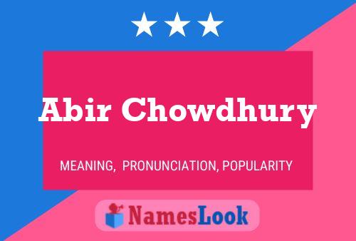 ملصق اسم Abir Chowdhury