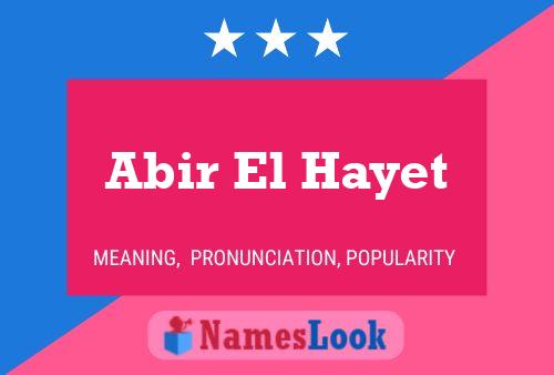 ملصق اسم Abir El Hayet