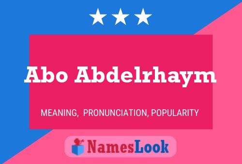 ملصق اسم Abo Abdelrhaym