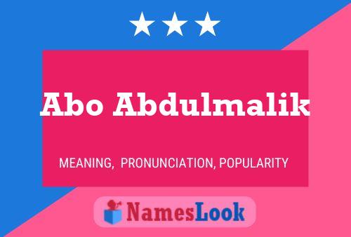 ملصق اسم Abo Abdulmalik