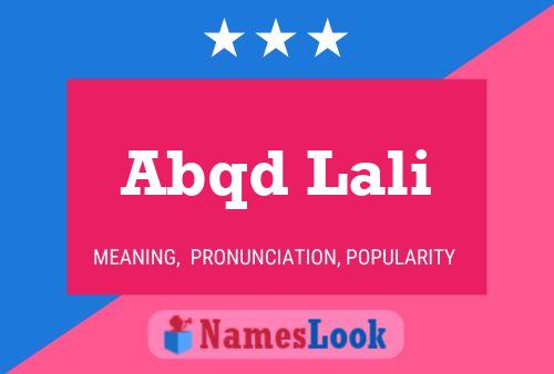 ملصق اسم Abqd Lali