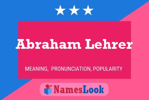 ملصق اسم Abraham Lehrer