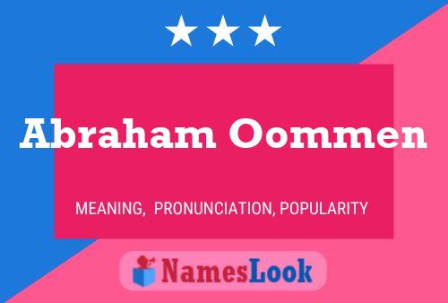 ملصق اسم Abraham Oommen