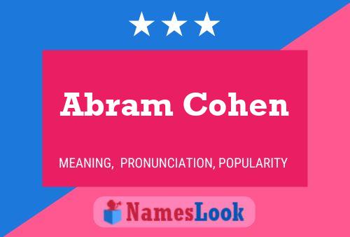 ملصق اسم Abram Cohen