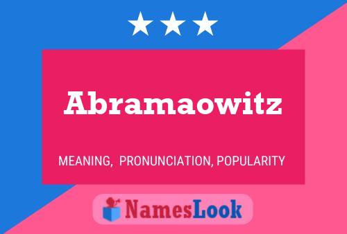 ملصق اسم Abramaowitz