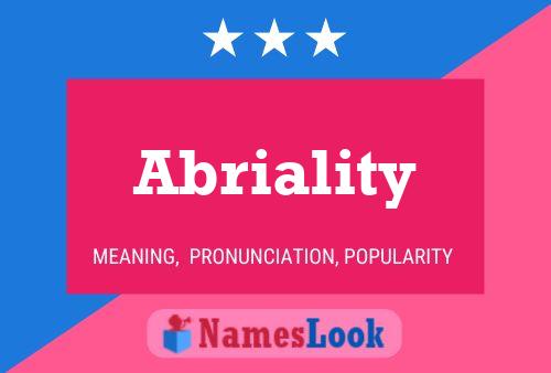 ملصق اسم Abriality