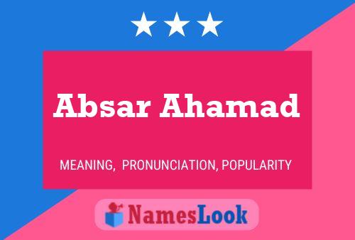 ملصق اسم Absar Ahamad