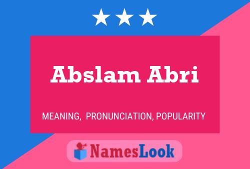 ملصق اسم Abslam Abri