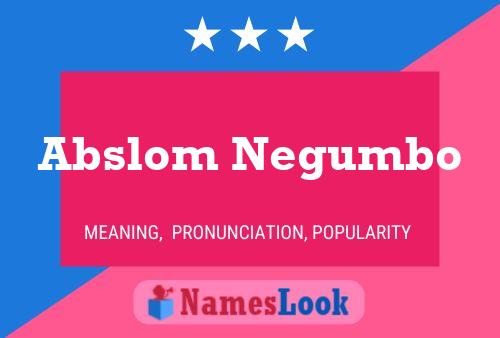 ملصق اسم Abslom Negumbo