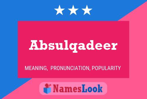 ملصق اسم Absulqadeer