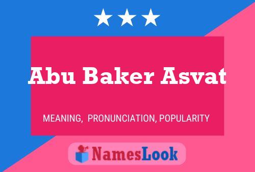 ملصق اسم Abu Baker Asvat