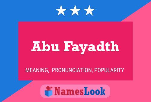 ملصق اسم Abu Fayadth