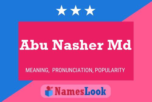 ملصق اسم Abu Nasher Md