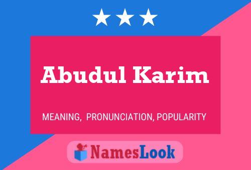 ملصق اسم Abudul Karim