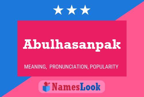 ملصق اسم Abulhasanpak