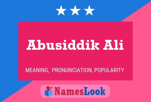 ملصق اسم Abusiddik Ali