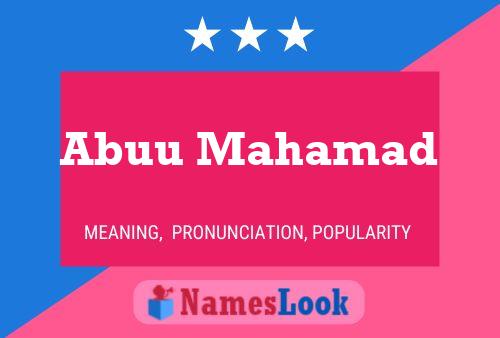 ملصق اسم Abuu Mahamad