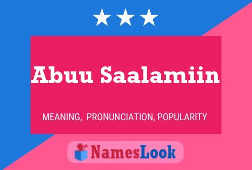 ملصق اسم Abuu Saalamiin