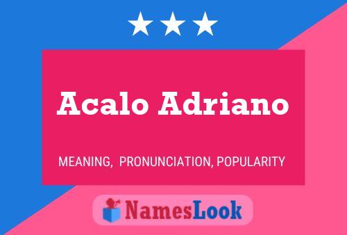 ملصق اسم Acalo Adriano