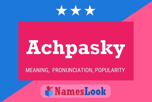 ملصق اسم Achpasky