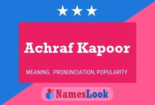 ملصق اسم Achraf Kapoor