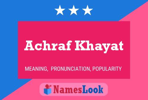 ملصق اسم Achraf Khayat