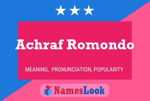 ملصق اسم Achraf Romondo