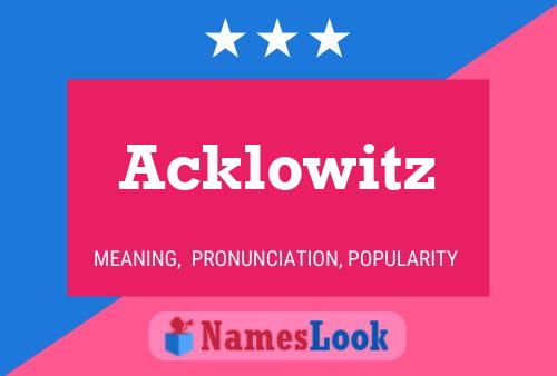 ملصق اسم Acklowitz