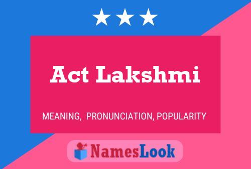 ملصق اسم Act Lakshmi