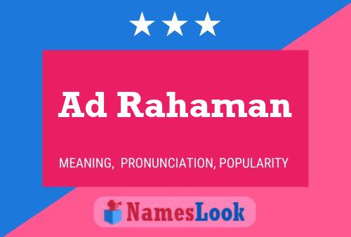 ملصق اسم Ad Rahaman