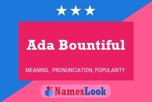 ملصق اسم Ada Bountiful