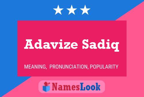 ملصق اسم Adavize Sadiq