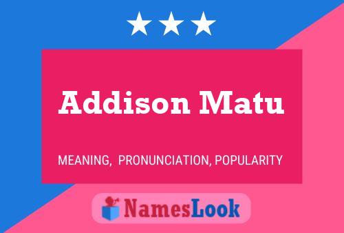 ملصق اسم Addison Matu