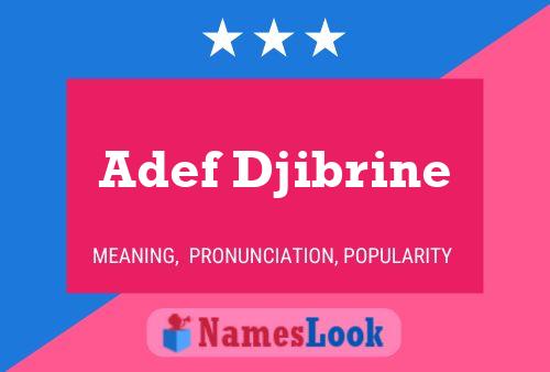 ملصق اسم Adef Djibrine