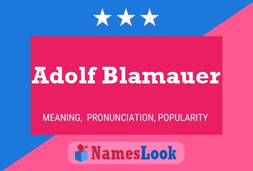 ملصق اسم Adolf Blamauer