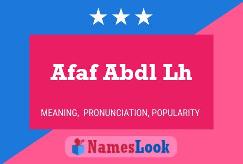 ملصق اسم Afaf Abdl Lh