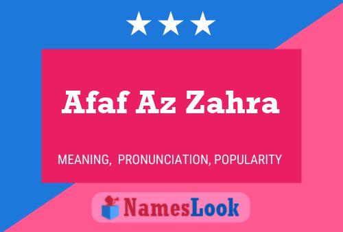 ملصق اسم Afaf Az Zahra