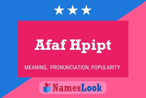 ملصق اسم Afaf Hpipt