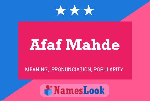 ملصق اسم Afaf Mahde