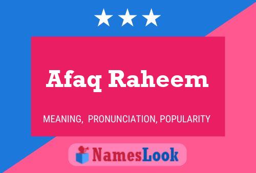 ملصق اسم Afaq Raheem