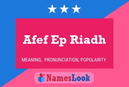 ملصق اسم Afef Ep Riadh