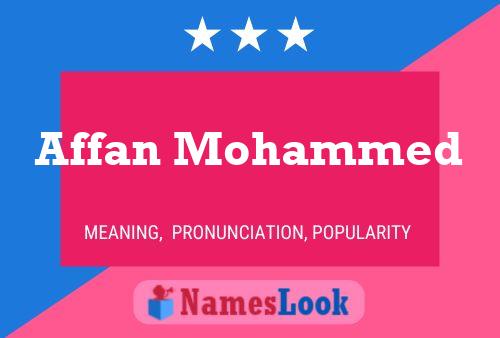 ملصق اسم Affan Mohammed