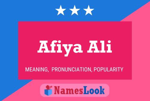 ملصق اسم Afiya Ali